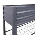 Metall Hochbeet anthrazit inklusive Pflanzenvlies - 114 x 41 cm - Anzucht Frühbeet freistehend mit Gitterablage - Garten Pflanzkasten Gemüsebeet Kräuterbeet Anzuchthilfe mit Vlies - Thumbnail 4