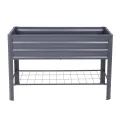 Metall Hochbeet anthrazit inklusive Pflanzenvlies - 114 x 41 cm - Anzucht Frühbeet freistehend mit Gitterablage - Garten Pflanzkasten Gemüsebeet Kräuterbeet Anzuchthilfe mit Vlies - Thumbnail 6