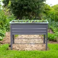 Metall Hochbeet anthrazit inklusive Pflanzenvlies - 114 x 41 cm - Anzucht Frühbeet freistehend mit Gitterablage - Garten Pflanzkasten Gemüsebeet Kräuterbeet Anzuchthilfe mit Vlies - Thumbnail 7