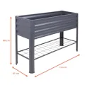 Metall Hochbeet anthrazit inklusive Pflanzenvlies - 114 x 41 cm - Anzucht Frühbeet freistehend mit Gitterablage - Garten Pflanzkasten Gemüsebeet Kräuterbeet Anzuchthilfe mit Vlies - Thumbnail 9