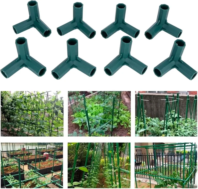 8 Stück Steckverbinder Rohrverbinder, Eckverbinder für Gartenrahmen, 3 Wege Pflanzenpfahl Verbinder, Gewächshaus Zubehör Rohrverbindung Pflanzenpfähle Käfige Stützen Verbinder für Gewächshaus Garten – Bild 8