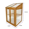 Gewächshaus - Frühbeet aus Holz - Greenhouse - Treibhaus - Frühbeetkasten mit Doppeltür - Pflanzenhaus - Aufzuchtschrank Fichtenholz Kiefernholz mit PC-Platten (Braun mit Einzeltür) - Thumbnail 9
