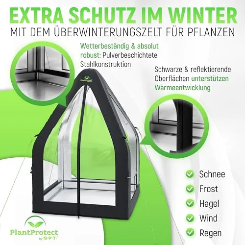 Q.P.T. Wintergewächshaus für Kübelpflanzen – strapazierfähiges PVC-Material zum Schutz vor Frost, Wind und Regen, einfache Montage inkl. Erdthermometer – Bild 10