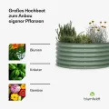 blumfeldt High Grow Half Circle Hochbeet - Ergonomisches 200-l-Hochbeet aus Metall für den Garten, Rostfreier Galvalume-Stahl, 43 cm Höhe, Einfache Montage, Frostsicher, Dunkles Moosgrün - Thumbnail 4