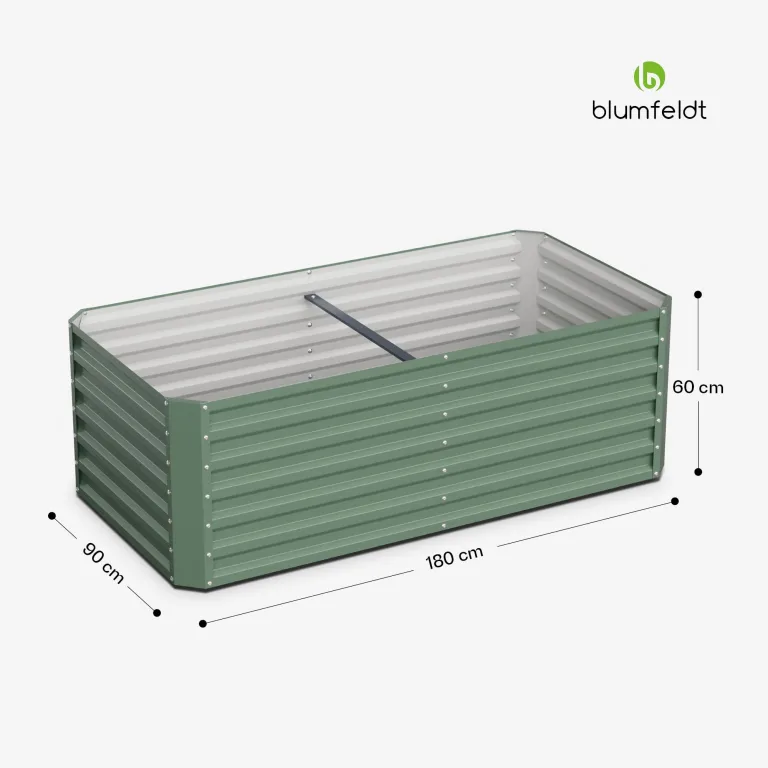 blumfeldt High Grow Straight Hochbeet - Ergonomisches 1.000-l-Gartenbeet aus Rostfreiem Galvalume-Stahl für Gemüse und Kräuter, 60 cm Höhe, Einfache Montage – Bild 8