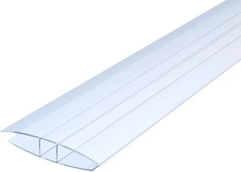 H - Profil transparent mit 4mm Innenmaß aus Polycarbonat für Stegplatten, Glas, Kunststoffplatten, Gewächshaus - 1000mm lang