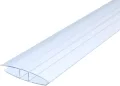 H - Profil transparent mit 4mm Innenmaß aus Polycarbonat für Stegplatten, Glas, Kunststoffplatten, Gewächshaus - 1000mm lang - Thumbnail 1