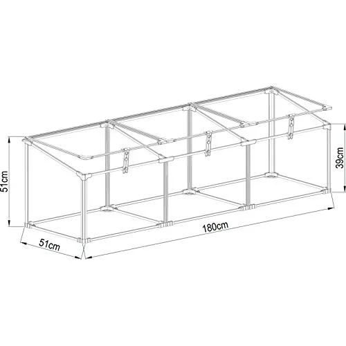 Frühbeet Mini Gewächshaus Pflanzenhaus - Aluminium & Polycarbonat, 180x51x51, schwarz - für Garten, Balkon und Terrasse, Winterfest, Stabil & Einfach zu Montieren - MAGNOLIA III – Bild 6
