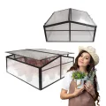 Frühbeet Mini Gewächshaus Pflanzenhaus - Aluminium & Polycarbonat, 180x51x51, schwarz - für Garten, Balkon und Terrasse, Winterfest, Stabil & Einfach zu Montieren - MAGNOLIA III - Thumbnail 4