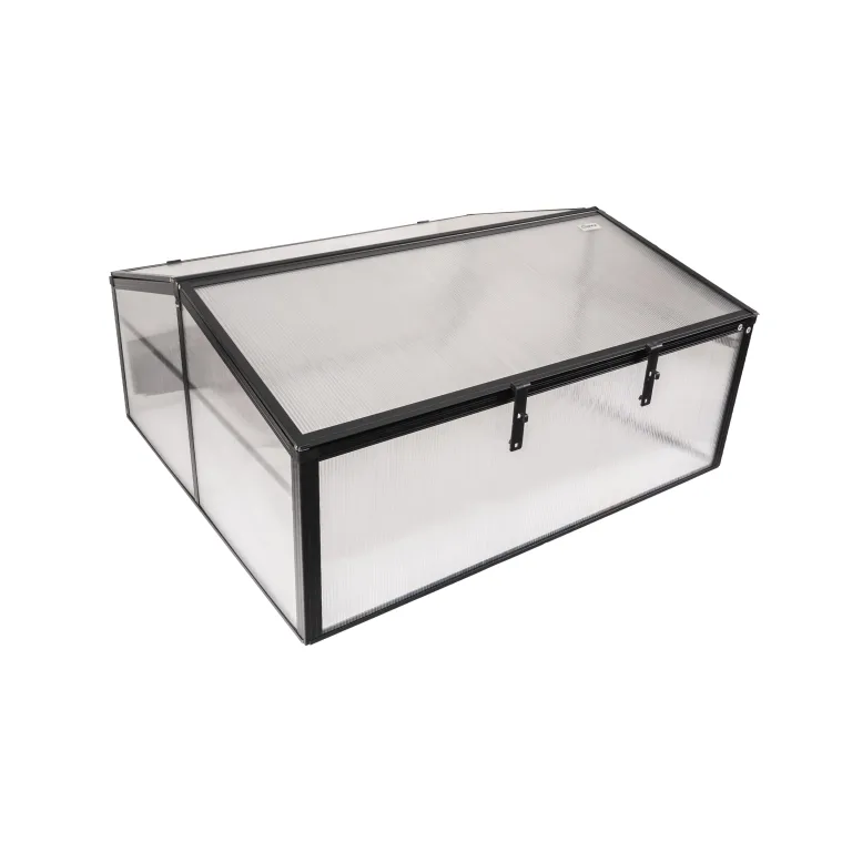 Frühbeet Mini Gewächshaus Pflanzenhaus - Aluminium & Polycarbonat, 100x100x48, schwarz - für Garten, Balkon und Terrasse, Winterfest, Stabil & Einfach zu Montieren - MAGNOLIA IV – Bild 8