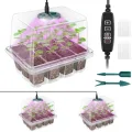 Qoolife Zimmergewächshaus Anzuchtkasten, Mini Gewächshaus Anzucht Set mit erhöhten Deckel, Setzling Starter mit Pflanzenlichter mit vollem 2 Stück (Transparent) - Thumbnail 1