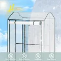 WOLTU Foliengewächshaus, Tomatengewächshaus für Kletterpflanzen, geeignet für Balkon, Terrasse, Hohebeetgärten und Garten, Weiß - Thumbnail 2