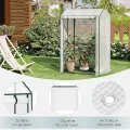 WOLTU Foliengewächshaus, Tomatengewächshaus für Kletterpflanzen, geeignet für Balkon, Terrasse, Hohebeetgärten und Garten, Weiß - Thumbnail 5