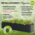 TTL GARDEN 400x80x80cm Elegance XXL Metall Hochbeet Anthrazit - Stahl rostfrei verzinkt & grau lackiert Wellblech ovale Form sehr stabil Garten Beet für Gemüse Kräuter Blumen Gartenbeet Gemüsebeet - Thumbnail 2