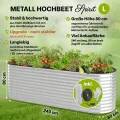 TTL GARDEN 240x80x80cm Spirit L Metall Hochbeet Silber - Stahl rostfrei verzinkt Wellblech ovale Form sehr groß stabil & wetterfest Garten Beet für Gemüse Kräuter Blumen Gartenbeet Gemüsebeet - Thumbnail 2