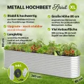 TTL GARDEN 320x80x80cm Spirit XL Metall Hochbeet Silber - Stahl rostfrei verzinkt Wellblech ovale Form sehr groß stabil & wetterfest Garten Beet für Gemüse Kräuter Blumen Gartenbeet Gemüsebeet - Thumbnail 2