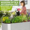 TTL GARDEN 200x100x80cm Inspire L Silber Metall Hochbeet - Stahl rostfrei verzinkt Wellblech sehr stabil & wetterfest Garten Beet oval für Gemüse Kräuter Blumen Gartenbeet Gemüsebeet - Thumbnail 7