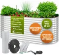 TTL GARDEN 200x100x80cm Inspire L Silber Metall Hochbeet - Stahl rostfrei verzinkt Wellblech sehr stabil & wetterfest Garten Beet oval für Gemüse Kräuter Blumen Gartenbeet Gemüsebeet - Thumbnail 2