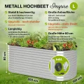 TTL GARDEN 200x100x80cm Inspire L Silber Metall Hochbeet - Stahl rostfrei verzinkt Wellblech sehr stabil & wetterfest Garten Beet oval für Gemüse Kräuter Blumen Gartenbeet Gemüsebeet - Thumbnail 3