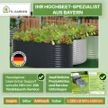 TTL GARDEN 200x100x80cm Inspire L anthrazit Metall Hochbeet - Stahl rostfrei verzinkt & grau lackiert Wellblech ovale Form sehr stabil Garten Beet für Gemüse Kräuter Blumen Gartenbeet Gemüsebeet - Thumbnail 7