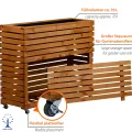 dobar® Großes Hochbeet Rolla aus Massivholz Gr. XL mit Rollen - Erhöhtes Beet mit Staufach - 72 x 32,5 x 78 cm - Braun - Thumbnail 3