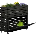 dobar® Großes Hochbeet Rolla aus Massivholz Gr. XL mit Rollen - Erhöhtes Beet mit Staufach - 72 x 32,5 x 78 cm - Braun - Thumbnail 7