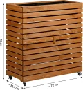 dobar® Großes Hochbeet Rolla aus Massivholz Gr. L mit Rollen - Erhöhtes Beet mit Staufach - 72 x 32,5 x 78 cm - Braun - Thumbnail 2