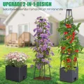 145cm Tomatentopf, 2 Pack Selbstbewässerung Tomatentopf mit Rankhilfe,Tomaten Rankhilfe mit Wasserspeicher，Höhe Einstellbar Tomatenturm，für Kletterpflanzen Gemüse Blumen Outdoor&Indoor - Thumbnail 7