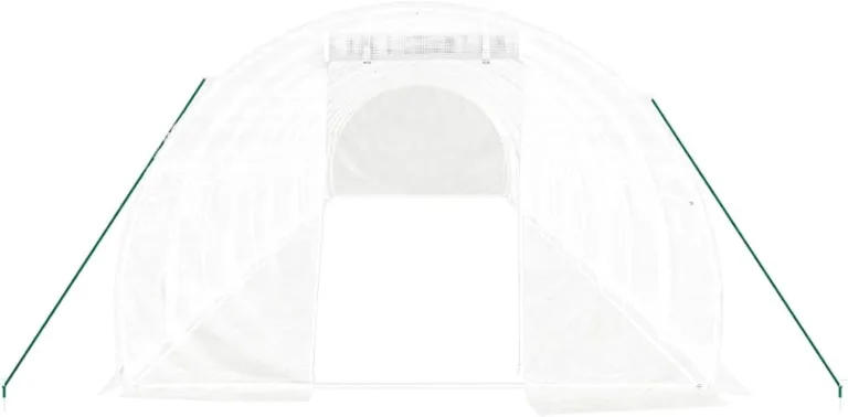 Gecheer Gewächshaus mit Stahlrahmen Garten Treibhaus Tomatenhaus Folientunnel Pflanzenhaus Gartengewächshäuser Gartenhaus Frühbeet Tomatengewächshaus Tunnelgewächshaus 12 x 3 x 2 m (L x B x H) 36 m² – Bild 4