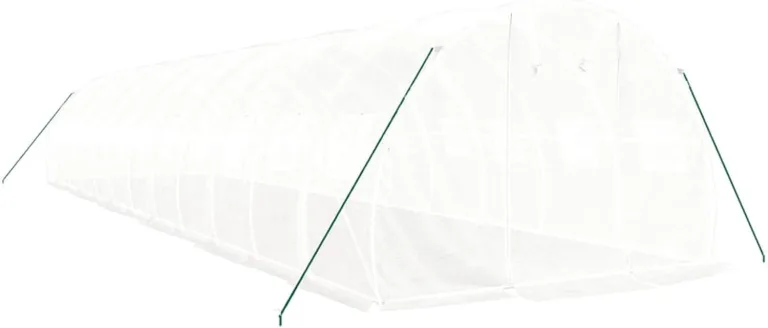 Gecheer Gewächshaus mit Stahlrahmen Garten Treibhaus Tomatenhaus Folientunnel Pflanzenhaus Gartengewächshäuser Gartenhaus Frühbeet Tomatengewächshaus Tunnelgewächshaus 12 x 3 x 2 m (L x B x H) 36 m² – Bild 3