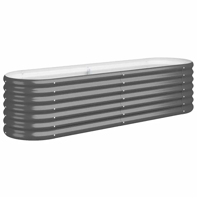 vidaXL Hochbeet, Wetterfestes Hochbeet für Garten Balkon Terrasse, Kräuterhochbeet zum Selber Bauen, Pflanzkasten aus Metall, Verzinkter Stahl Anthrazit