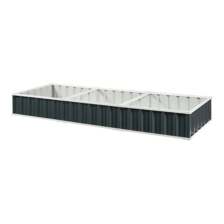 [en.casa] Hochbeet Albrandswaard Gemüsebeet 258 x 90 x 30 cm Gartenbeet mit Handschuhe Pflanzkasten für Garten Metall rechteckig Kräuterbeet Anthrazit – Bild 2