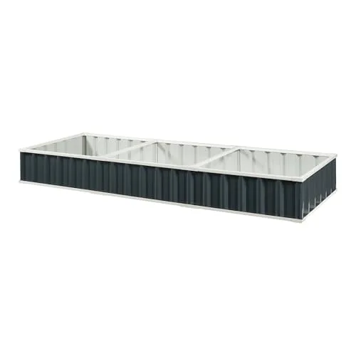[en.casa] Hochbeet Albrandswaard Gemüsebeet 258 x 90 x 30 cm Gartenbeet mit Handschuhe Pflanzkasten für Garten Metall rechteckig Kräuterbeet Anthrazit – Bild 8