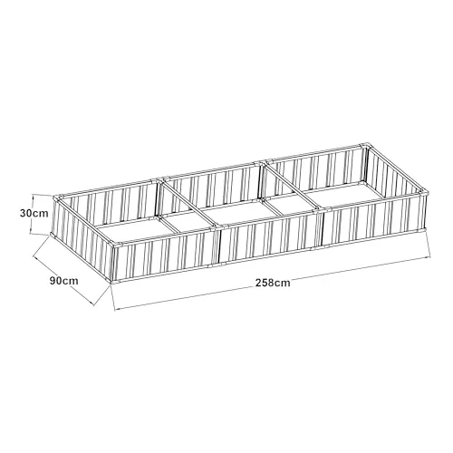 [en.casa] Hochbeet Albrandswaard Gemüsebeet 258 x 90 x 30 cm Gartenbeet mit Handschuhe Pflanzkasten für Garten Metall rechteckig Kräuterbeet Anthrazit – Bild 9