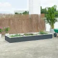 [en.casa] Hochbeet Albrandswaard Gemüsebeet 258 x 90 x 30 cm Gartenbeet mit Handschuhe Pflanzkasten für Garten Metall rechteckig Kräuterbeet Anthrazit - Thumbnail 1