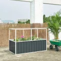 [en.casa] Hochbeet Alblasserdam Blumenbeet mit Abdeckung 174 x 90 x 118 cm Gartenbeet mit Netz Handschuhe Gewächshaus für Garten Metall Kräuterbeet Anthrazit - Thumbnail 2