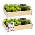 Garronda Hochbeete für Garten Palettenrahmen 120x80x20 cm Hochbeet Holz 2 Stück steckbar stapelbar faltbar für Pflanzen Blumen Kräuter Obst und Gemüse GD-0075 - Thumbnail 1