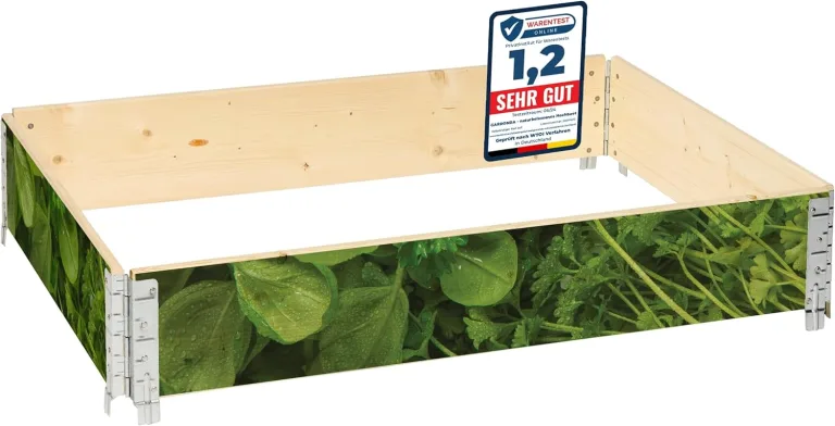 naturbelassene Hochbeete für Garten Palettenrahmen 120x80x20 cm Hochbeet Holz 3 Stück steckbar stapelbar faltbar für Pflanzen Blumen Kräuter Obst und Gemüse GD-0075 – Bild 10
