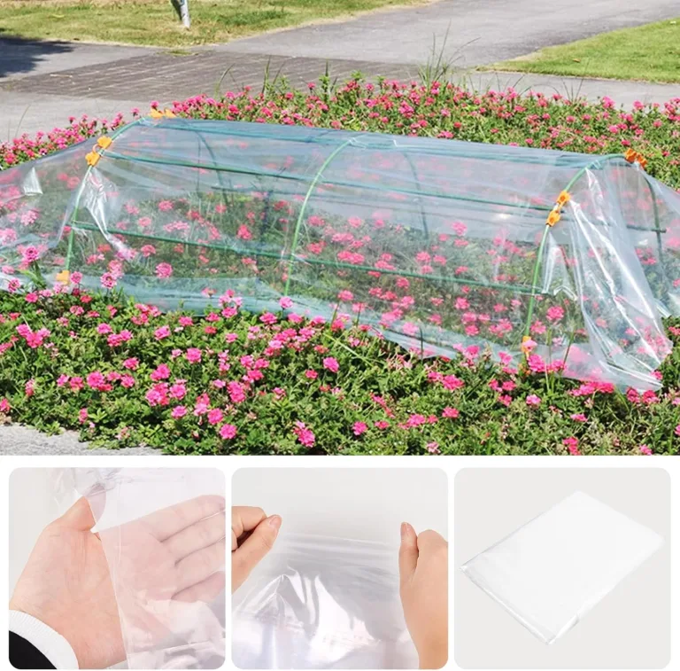 Polyethylenfolie Transparent Gewächshausfolie, Extra Dick Reißfest Gartenfolie Aus Polyethylen,Treibhaus Folie Zur Abdeckung Von Gemüsebeeten Tunnelfolie Tomatenhaus Folie (2 X 3m) – Bild 5