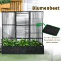 Outsunny Hochbeet mit Rankgitter in Rattan-Optik Pflanzkasten mit Rankhilfe für Kletterpflanzen Blumenkasten Blumenbeet Pflanzkübel Rankkasten für Garten, Balkon, 103 x 29 x 103 cm Schwarz - Thumbnail 6