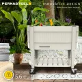 Permasteel Hochbeet Metall mit Rollen für Garten oder Balkon - Pflanzkübel groß außen 101x51x94 cm - Selbstbewässerungssystem, Wasserstandsanzeige und Ablassventil - US - Thumbnail 3