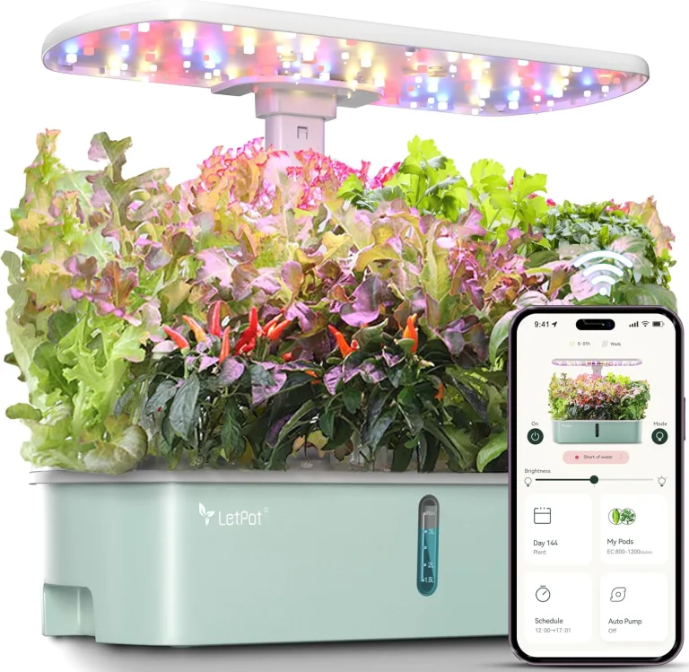 LETPOT LPH-SE WiFi Hydroponisches Anzuchtsystem, 12 Hülsen Smart Herb Garden Kit für Innenräume, Indoor Garten mit 24W LED Wachstumslicht, 5,5L Wassertank, Pumpsystem, automatischer Timer – Bild 9