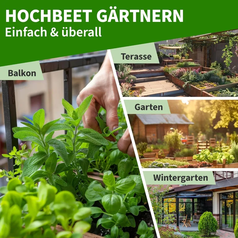 TTL GARDEN Balkon Hochbeet M 80x40x80cm aus Holz - Pflanzkasten & Blumenkasten mit Ablageboden & Folie - Tannenholz wetterfest - Pflanzbeet Kräuterbeet Blumenbeet für Garten Balkon Terrasse - Braun – Bild 7