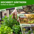 TTL GARDEN Balkon Hochbeet M 80x40x80cm aus Holz - Pflanzkasten & Blumenkasten mit Ablageboden & Folie - Tannenholz wetterfest - Pflanzbeet Kräuterbeet Blumenbeet für Garten Balkon Terrasse - Braun - Thumbnail 7