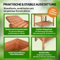 TTL GARDEN Balkon Hochbeet XL 120x40x80cm aus Holz - Pflanzkasten & Blumenkasten mit Ablageboden & Folie - Tannenholz wetterfest - Pflanzbeet Kräuterbeet Blumenbeet für Garten Balkon Terrasse Braun - Thumbnail 5