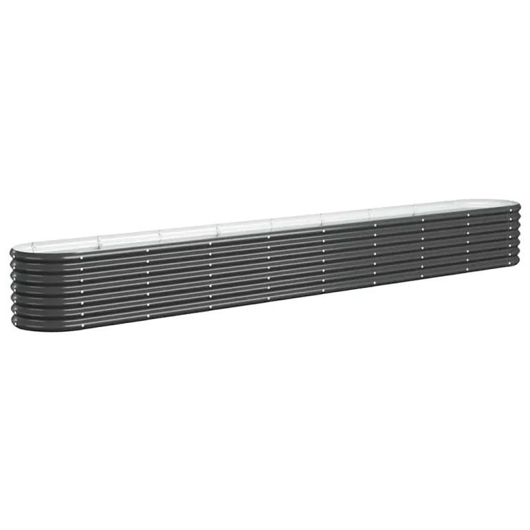 vidaXL Hochbeet, Wetterfestes Hochbeet für Garten Balkon Terrasse, Kräuterhochbeet zum Selber Bauen, Pflanzkasten aus Metall, Verzinkter Stahl Anthrazit