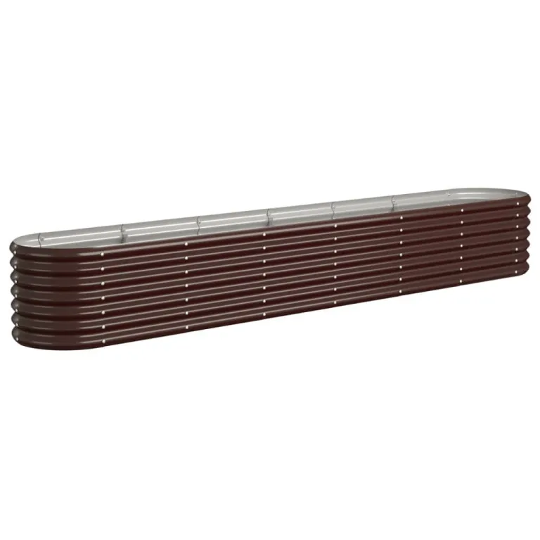vidaXL Hochbeet, Wetterfestes Hochbeet für Garten Balkon Terrasse, Kräuterhochbeet zum Selber Bauen, Pflanzkasten aus Metall, Verzinkter Stahl Braun – Bild 1