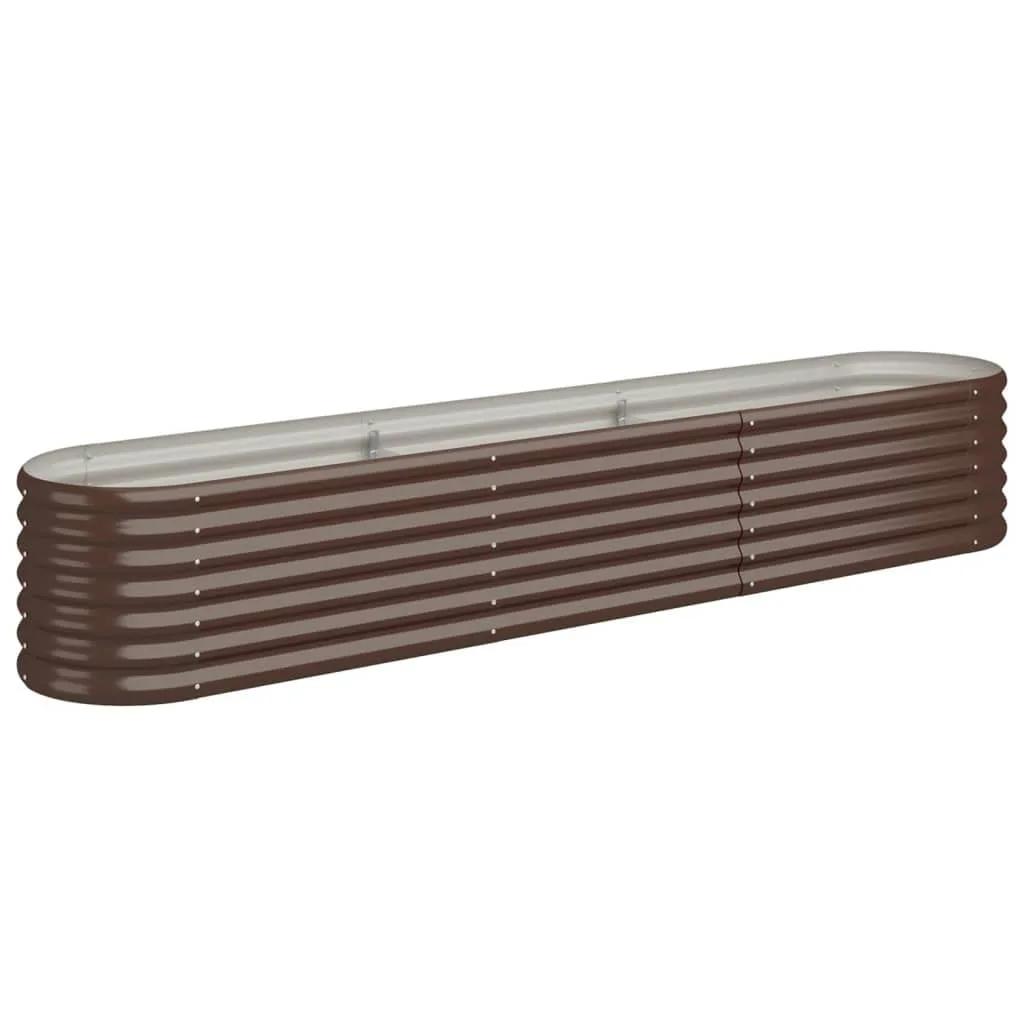 vidaXL Hochbeet, Wetterfestes Hochbeet für Garten Balkon Terrasse, Kräuterhochbeet zum Selber Bauen, Pflanzkasten aus Metall, Verzinkter Stahl Braun - Bild 1
