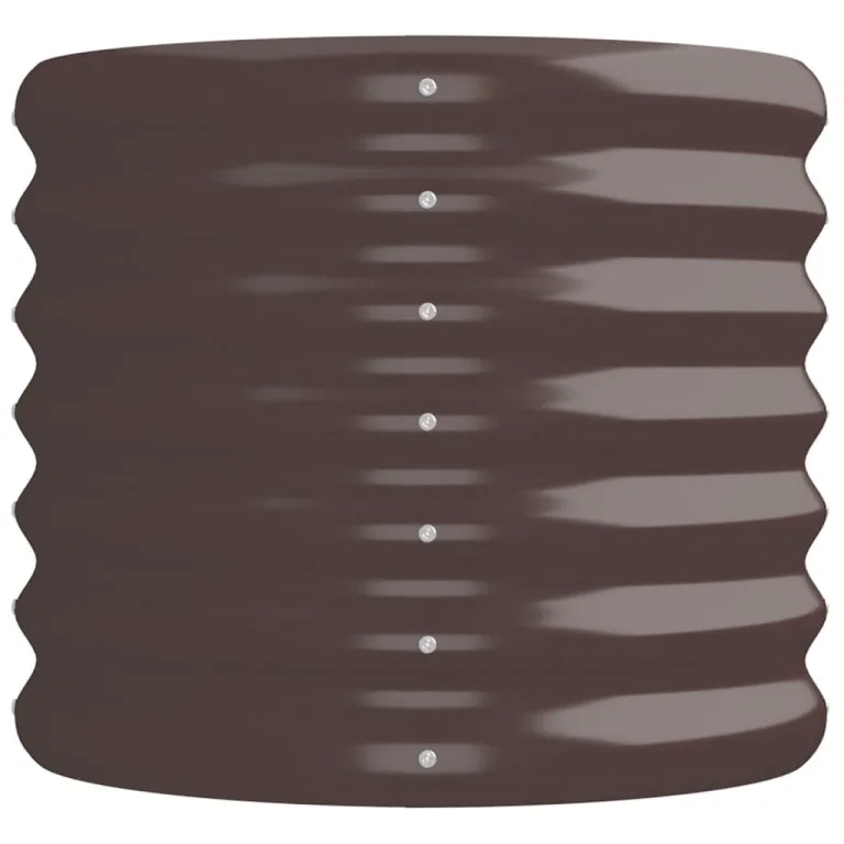 vidaXL Hochbeet, Wetterfestes Hochbeet für Garten Balkon Terrasse, Kräuterhochbeet zum Selber Bauen, Pflanzkasten aus Metall, Verzinkter Stahl Braun – Bild 6