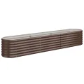 vidaXL Hochbeet, Wetterfestes Hochbeet für Garten Balkon Terrasse, Kräuterhochbeet zum Selber Bauen, Pflanzkasten aus Metall, Verzinkter Stahl Braun - Thumbnail 1